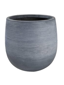 GeoLite Squat Egg Granite coloured single decorative pot for feature plants