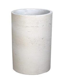 A Grampians Straight Cylinder Cement White pot for plants