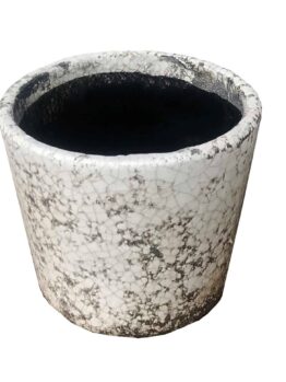 Tang Antique Cover pot rustic white small glazed decorative pots for feature plants