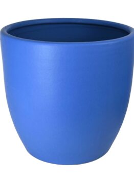 A Tang Egg Pot Glazed Blue bright blue plant pot for decorative feature