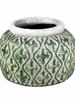 Tang Ginger Pot White and green decor for feature plants
