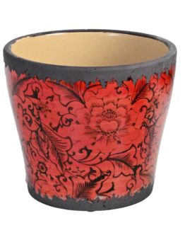 Tang Mini Pot with Plug Rustica red decorative feature pot glazed