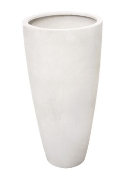 Urban crucible white tall singular pot for feature plants