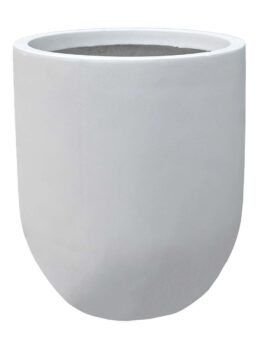 A white planter on a white background. Decorative feature pot lightweight ready for plants