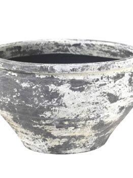 Stoneware Bowl Planter Pot Grey and White shaded ceramic plant pot