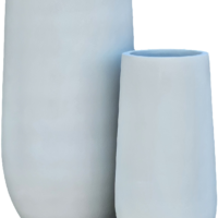 A Vaucluse Tall Vase White 37x70cm L on a black background in Vaucluse.