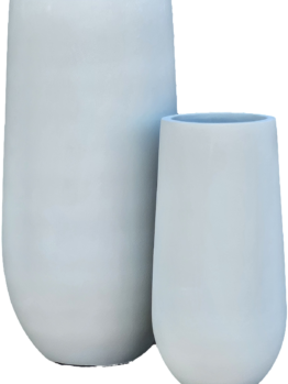 A Vaucluse Tall Vase White 37x70cm L on a black background in Vaucluse.