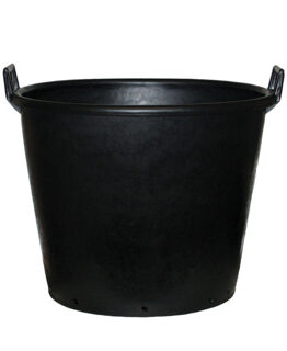 The Black Plastic (Mastelli Con 60) 90L Pot, featuring two sturdy handles, is photographed against a plain white background.