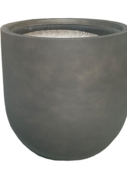 The GardenLite Tall U Pot Bark L 43x77cm features a sleek, minimalistic design in gray with a wide opening at the top, echoing traditional Cement aesthetics.