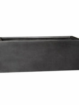 The Urban ShallowTrough Black 120x45x40cm rectangular planter box with straight edges is shown against a plain white background.