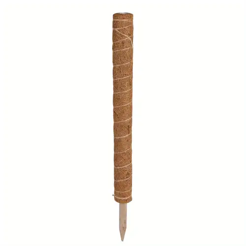 The Coco Totem Pole 60cm is a cylindrical, coir-wrapped plant support with a pointed wooden base—ideal for climbing plants.