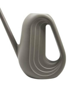 The Allied Gradient Watering Can 1.4L Grey features a geometric, sculpted design and large handle, making it perfect for use with your favourite gnat trap against a white backdrop.